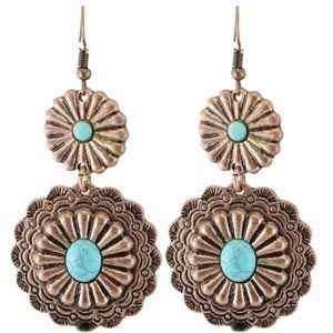 3/$20 Concho Earrings w/ Turquoise Accent